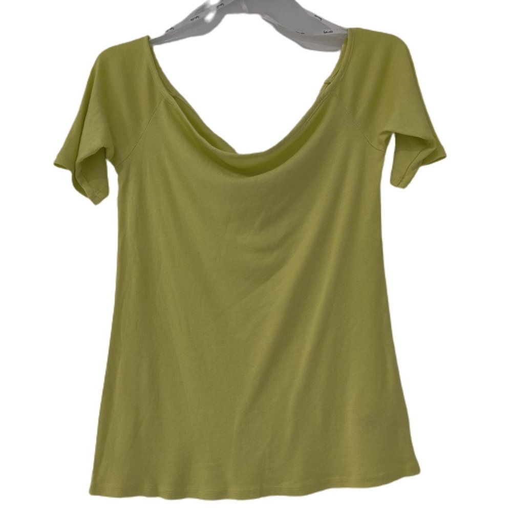 NWT Splendid Women's V-Neck Tee Size XS Neon Green Short Sleeve Tee $65 K251